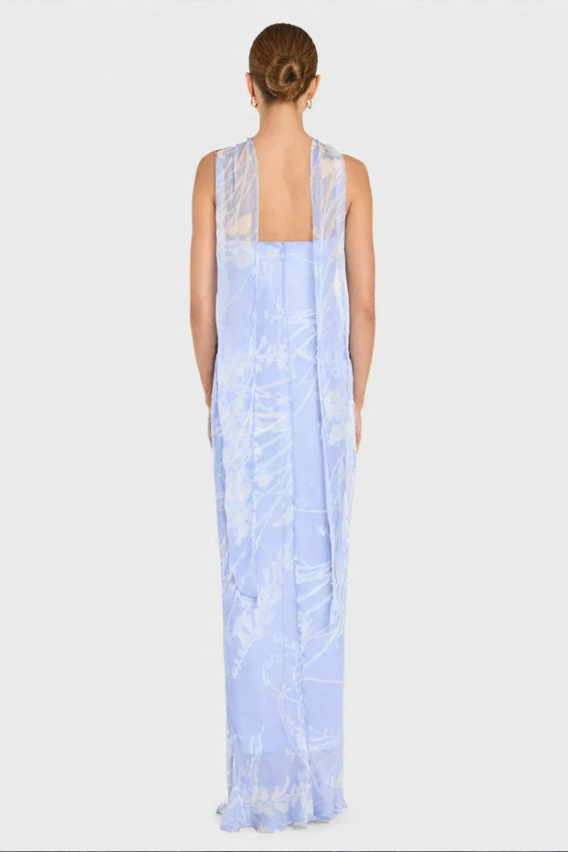 Lavender Halter Scarf Tie Gown