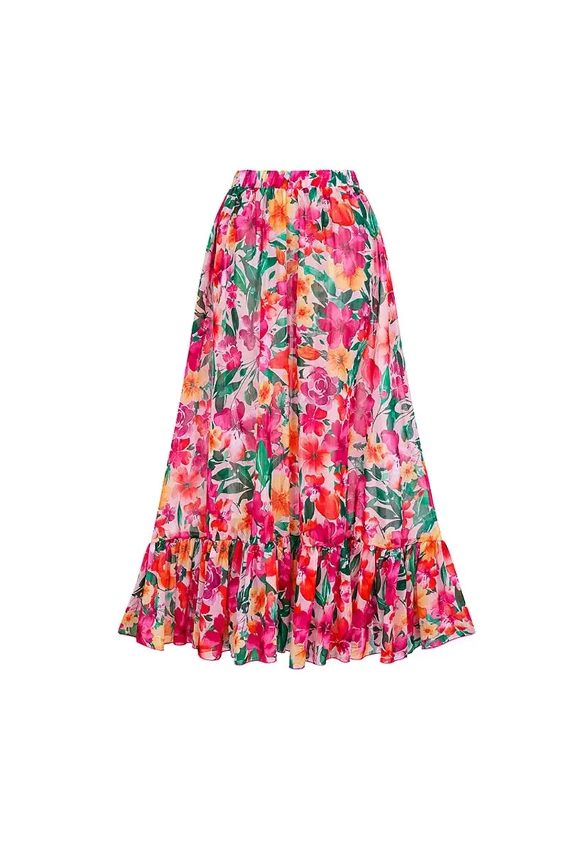 Bloemenprint rugloze badpak strandvakantie set