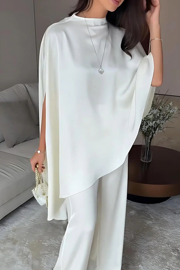 Set ng Maluwang na Pantalon na may Cape Sleeve