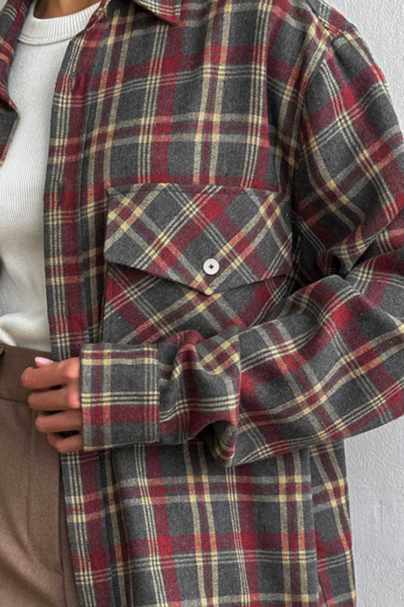 Vintage losse casual geruite blouse