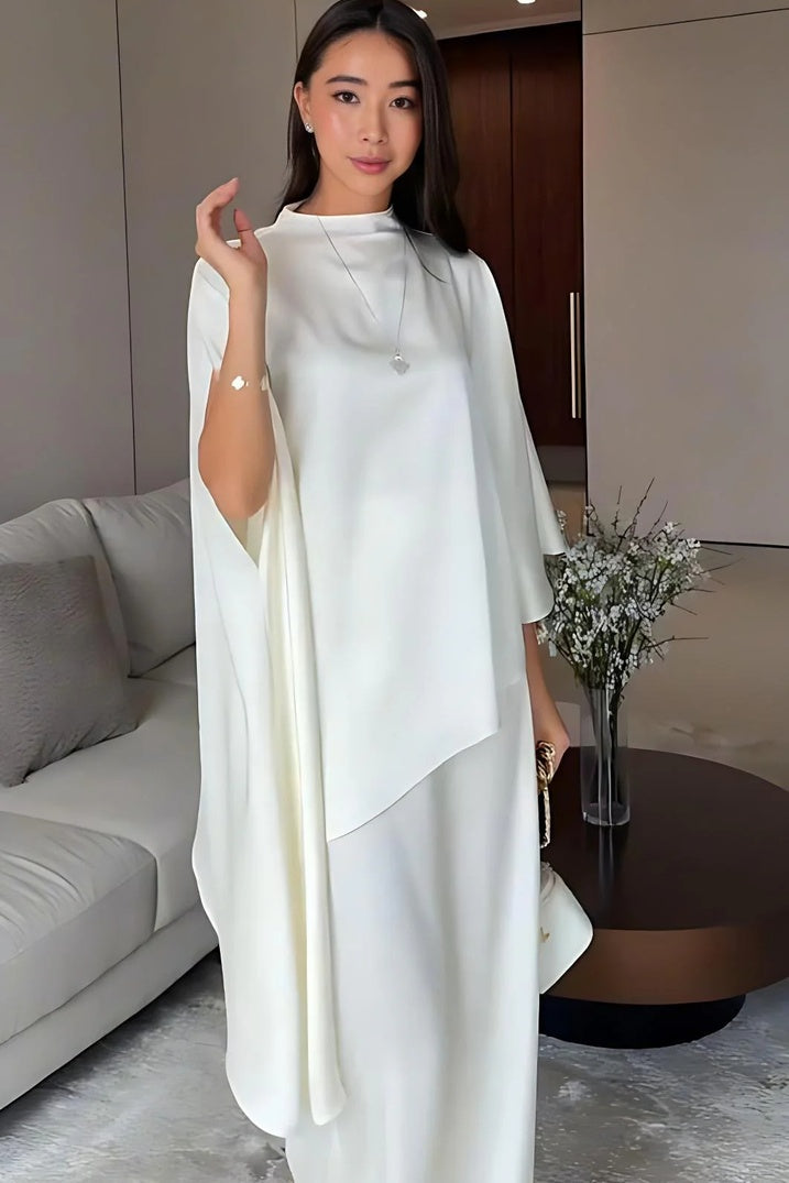 Set ng Maluwang na Pantalon na may Cape Sleeve