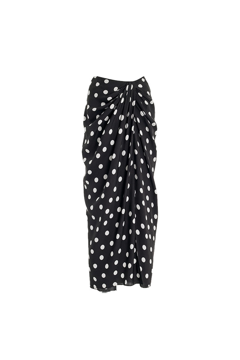 Bikini Set with Polka Dot Wrap Skirt