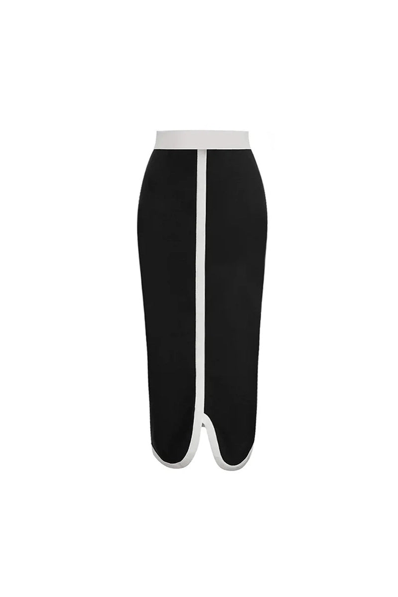 Bandeau badpak met kleurvlakken en strik