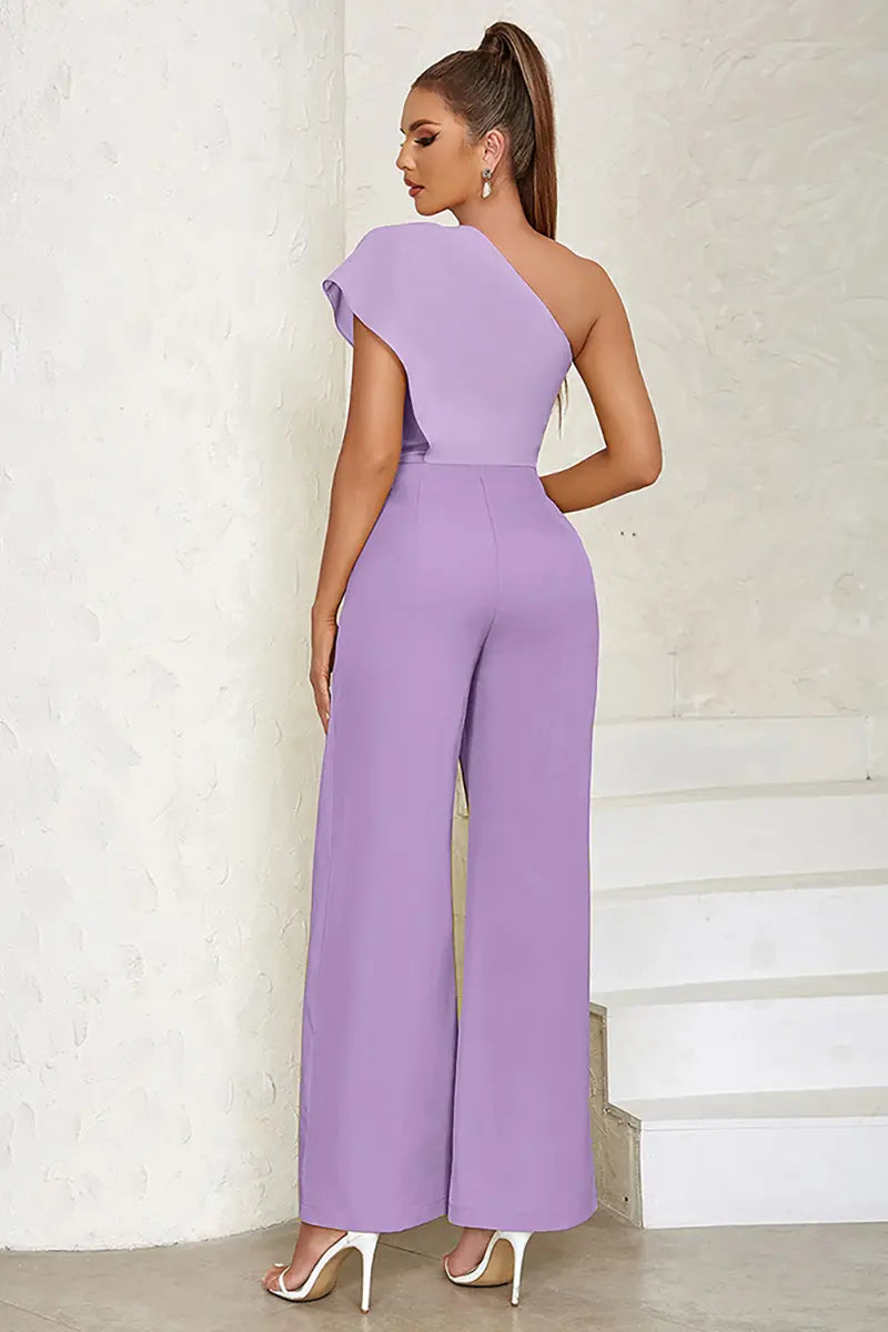 Sexy jumpsuit met één schouder en open rug