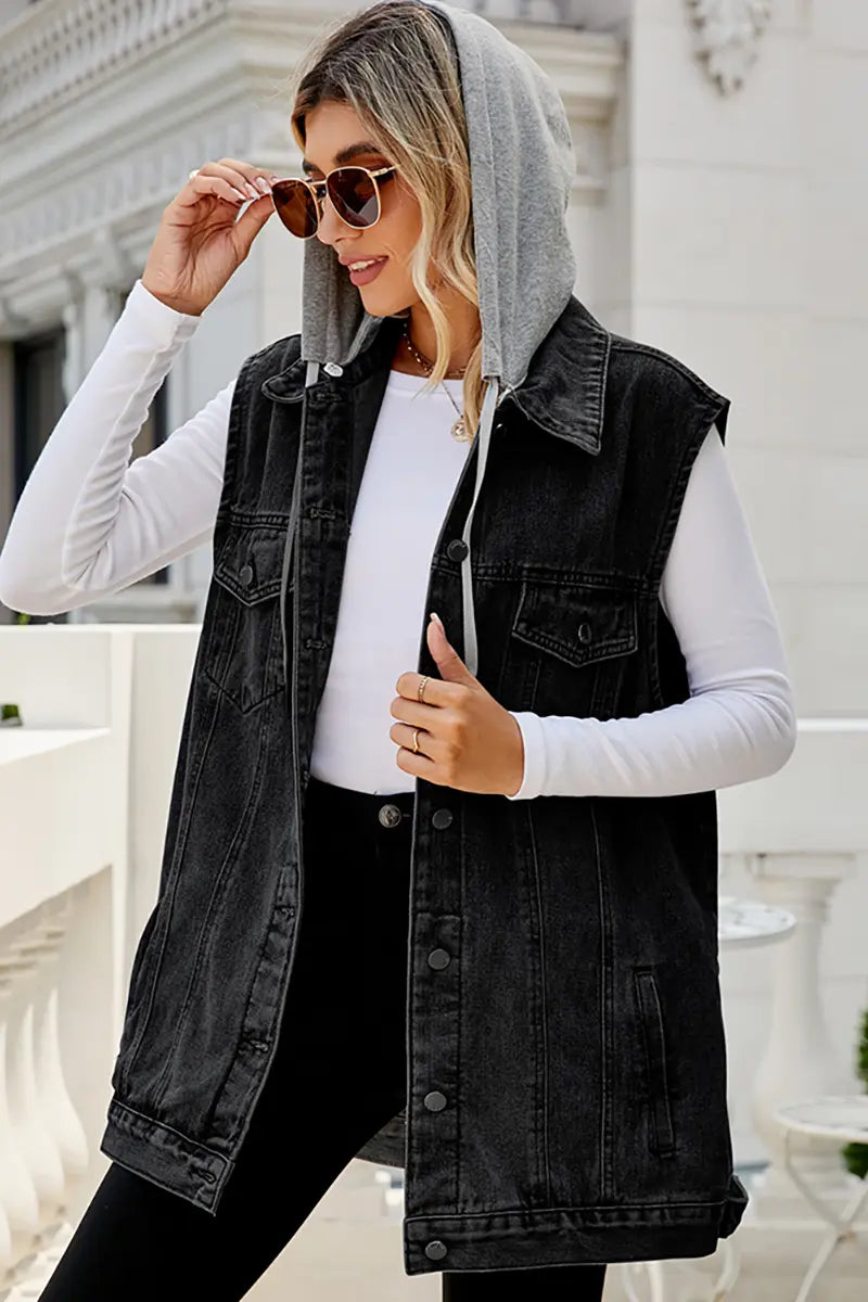 Vintage loszittend denim vest
