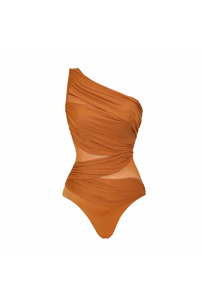 One-Shoulder Monokini Swimsuit Set