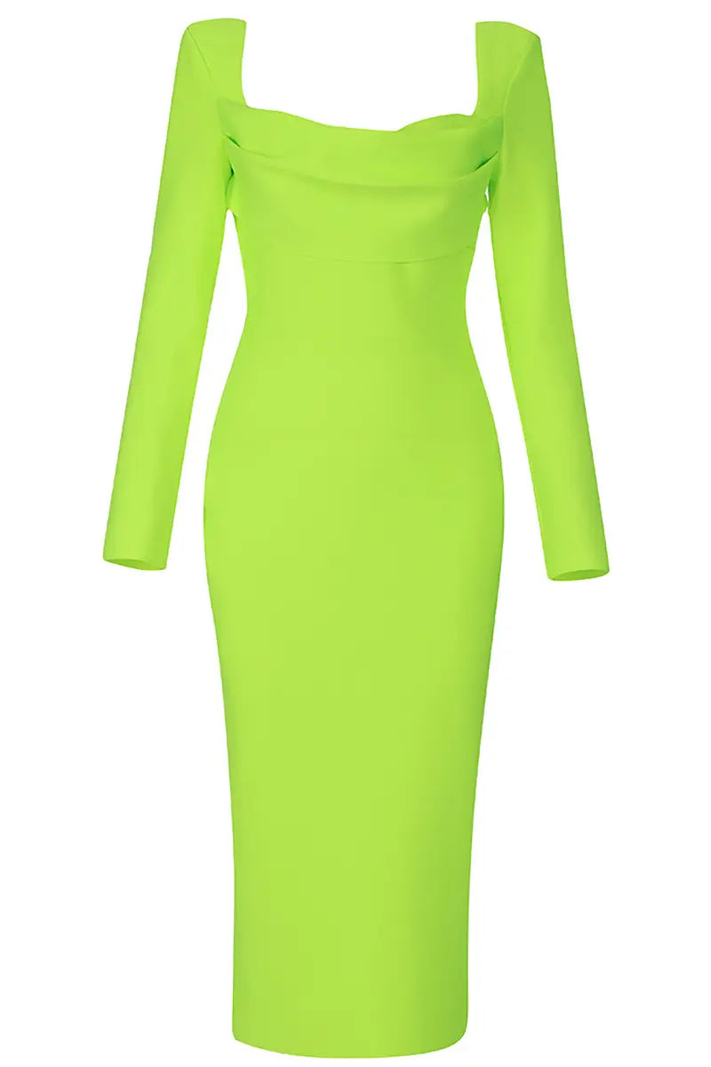Sexy bandage jurk met vierkante hals