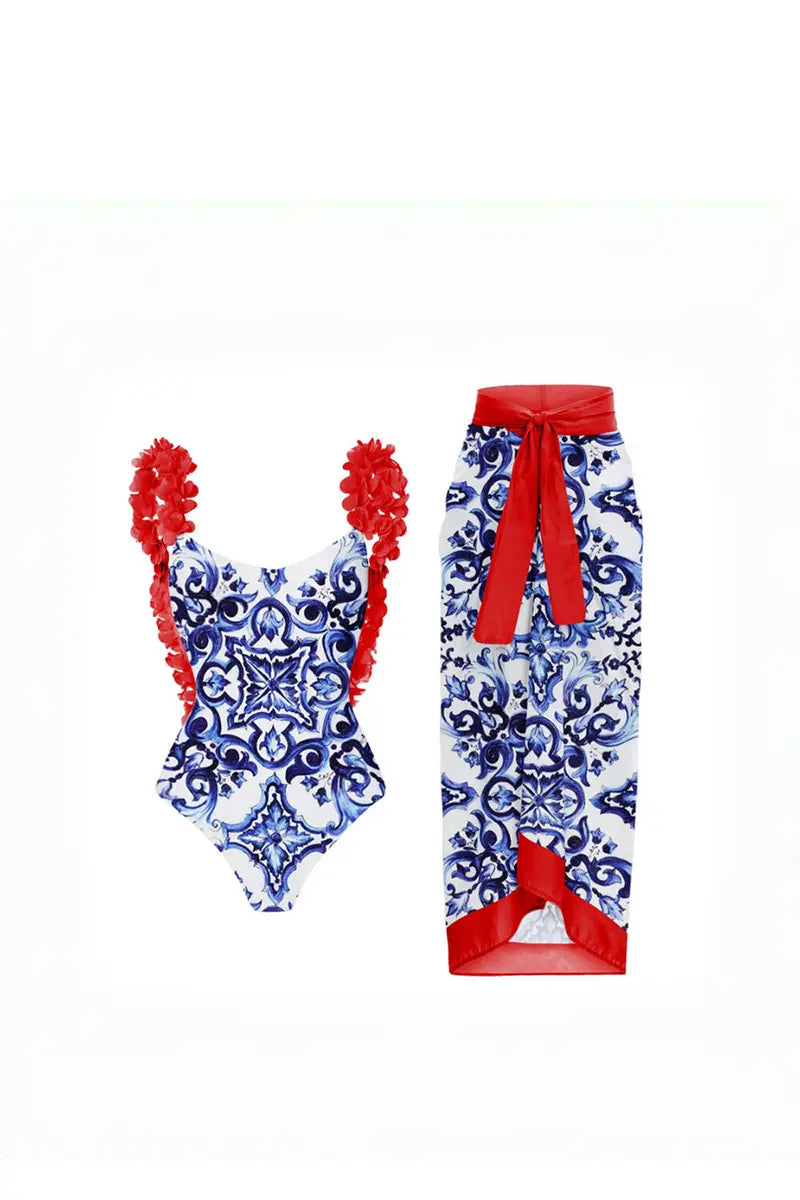 Reversible Colorblock One-Piece with Appliqué
