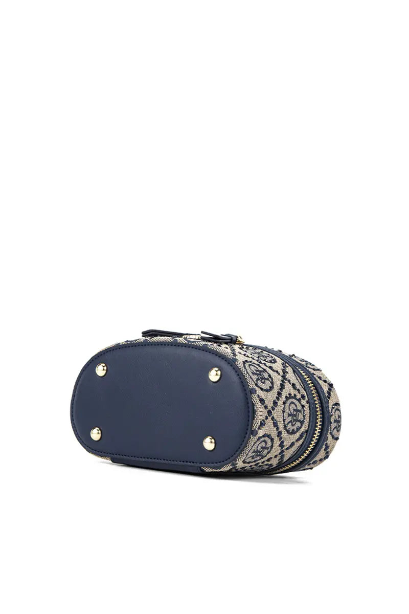Jacquard Star Embellished Top Handle Bag