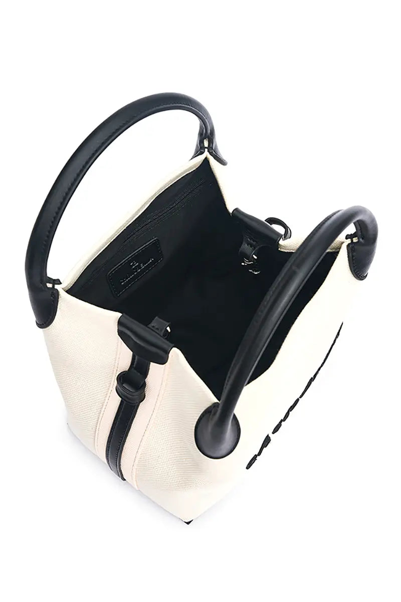 New High-End Letter Canvas Tote with Detachable Strap