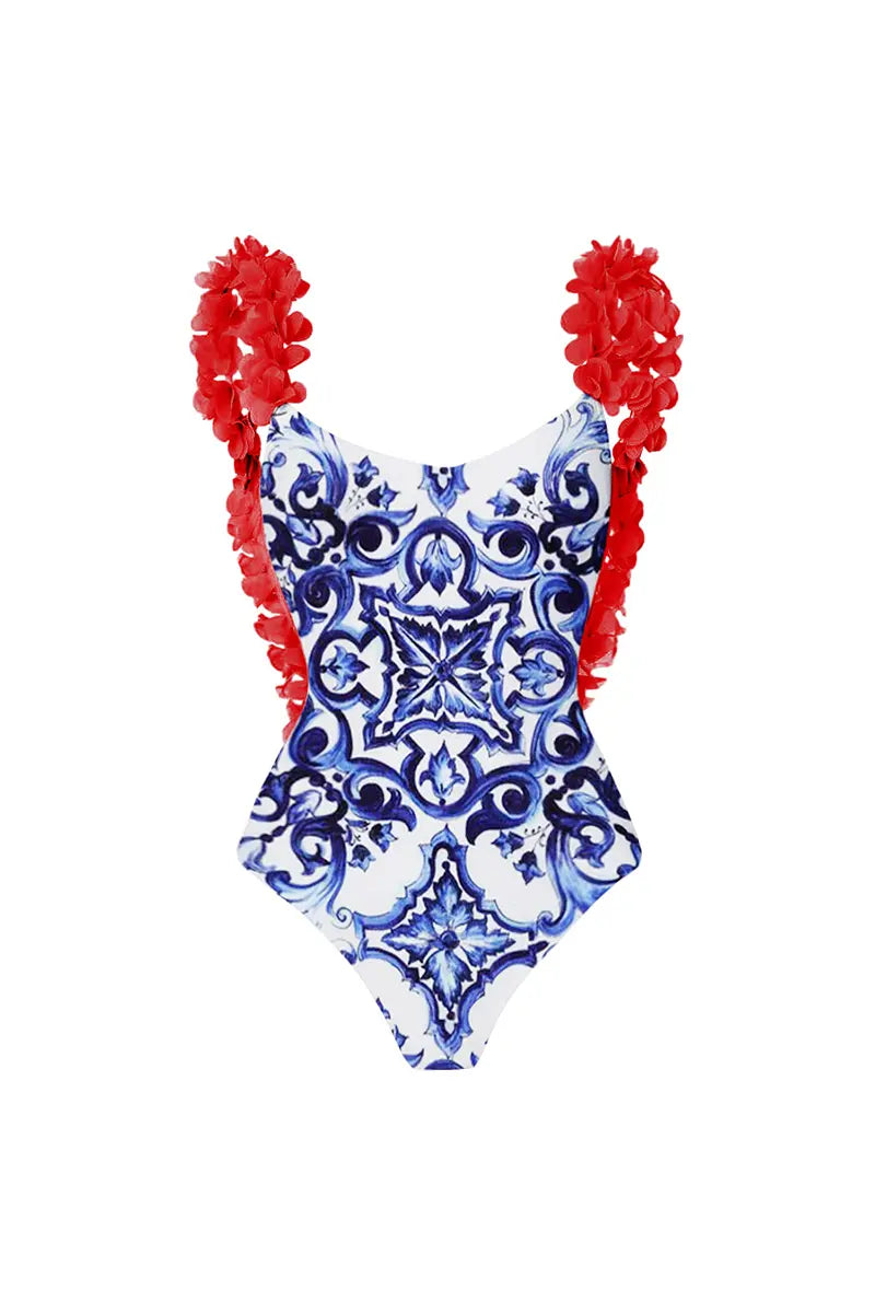 Reversible Colorblock One-Piece with Appliqué