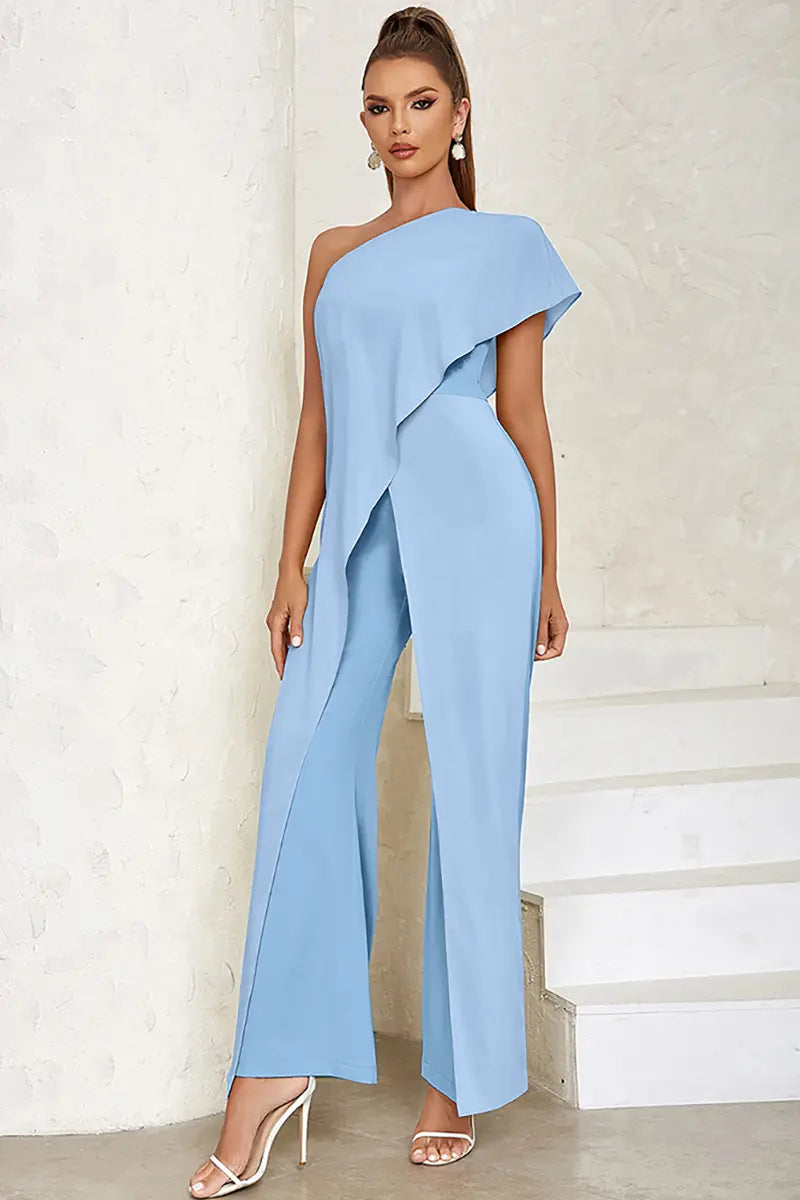 Sexy jumpsuit met één schouder en open rug
