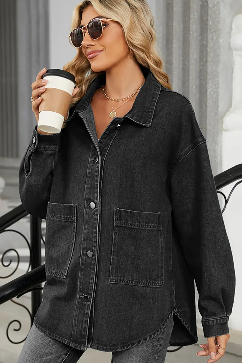 Loose-Fit Washed Denim Jacket