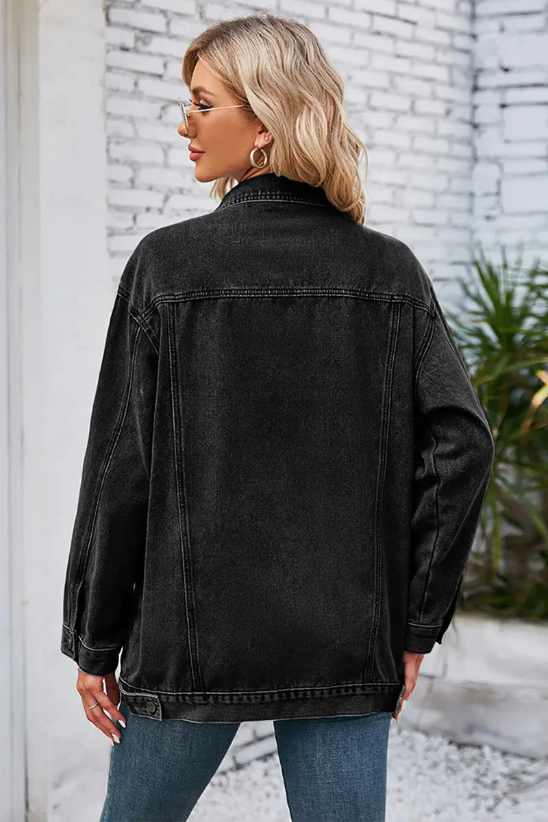 Dames Loszittend Denimjack voor de Herfst