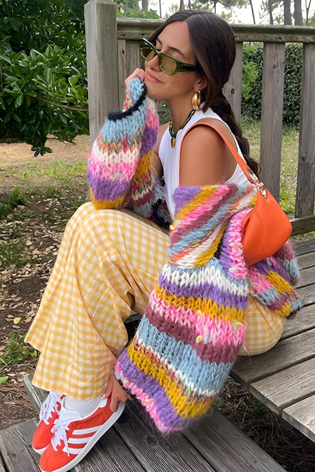 Oversized en kleurrijke cardigan