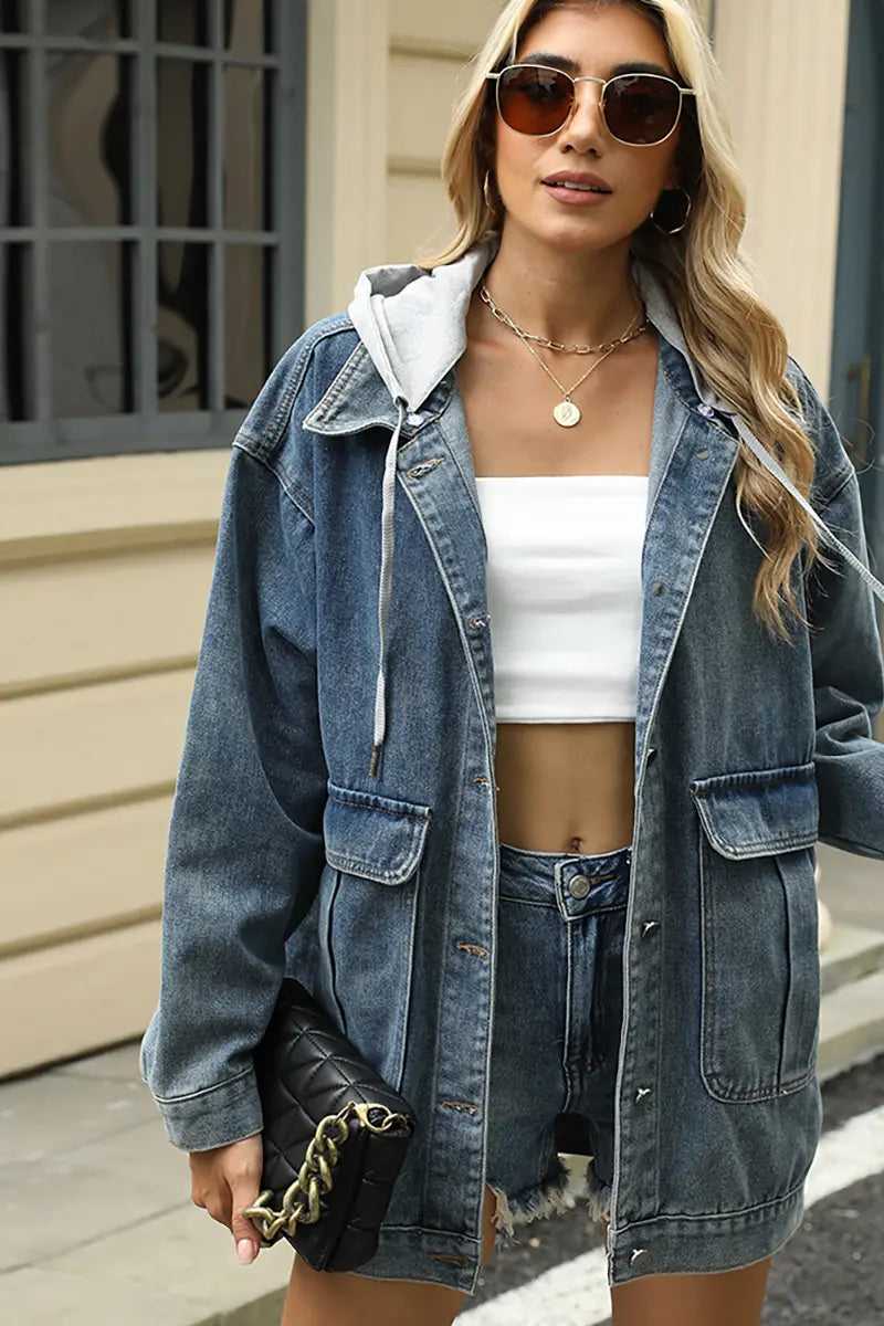 Hooded Casual Denim Jacket