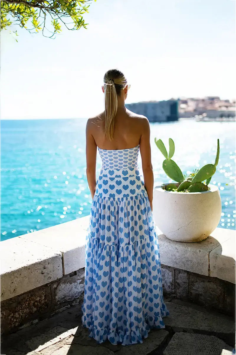 Printed One-Piece Skirted Swimsuit Set