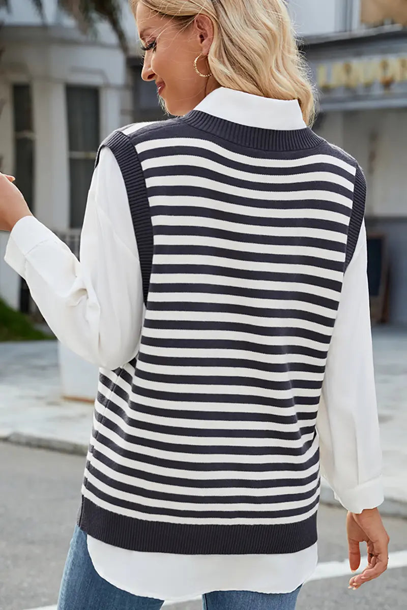 V-hals gespleten casual trui vest