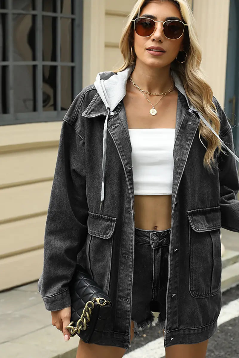 Hooded Casual Denim Jacket