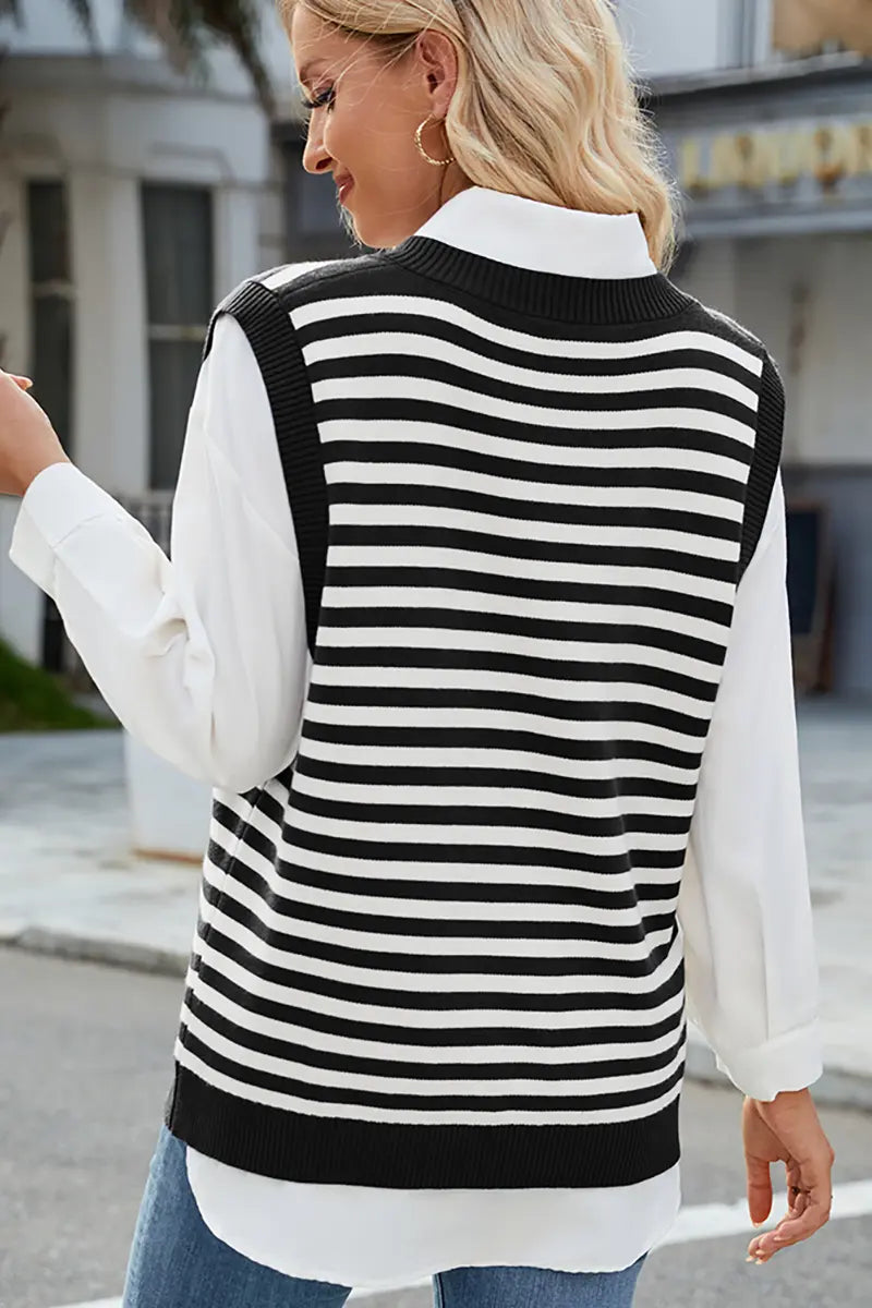 V-hals gespleten casual trui vest