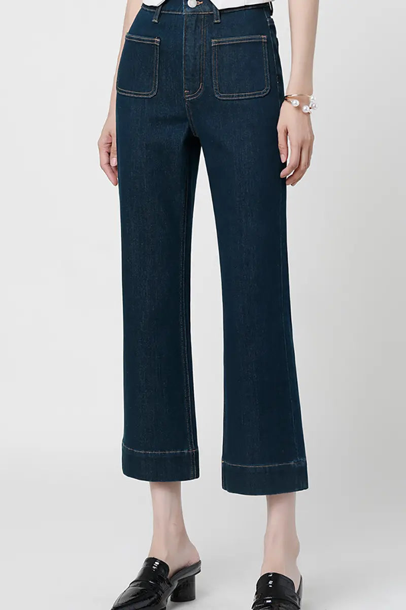 Petite Flare Jeans met Hoge Taille