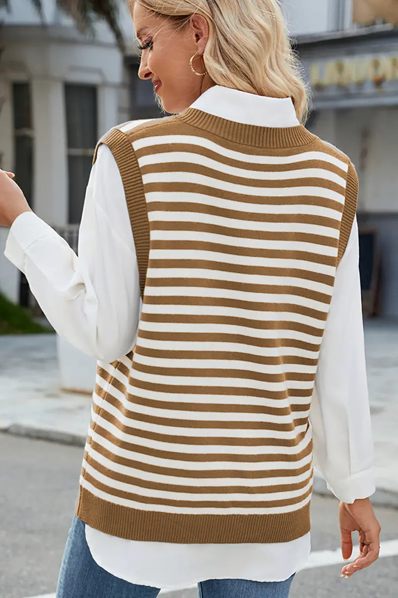V-hals gespleten casual trui vest