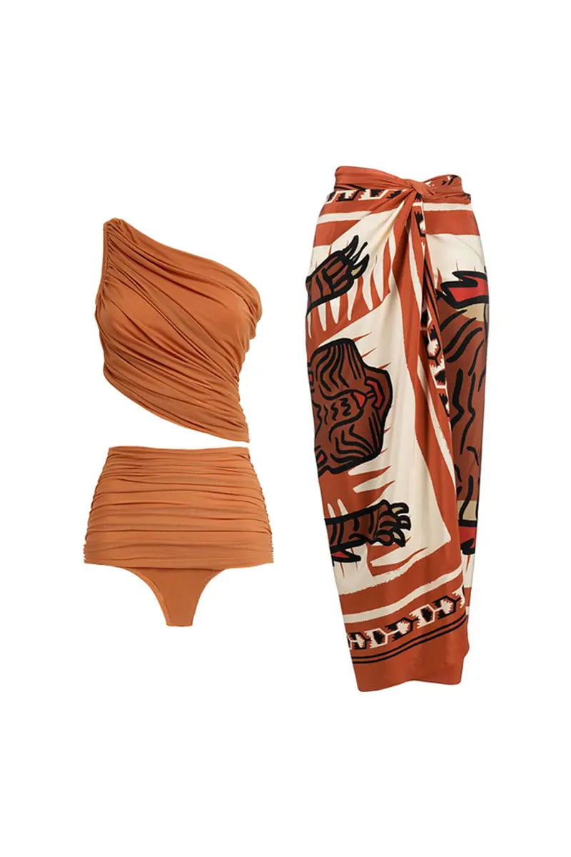 Retro Mesh Patchwork Bikini Set