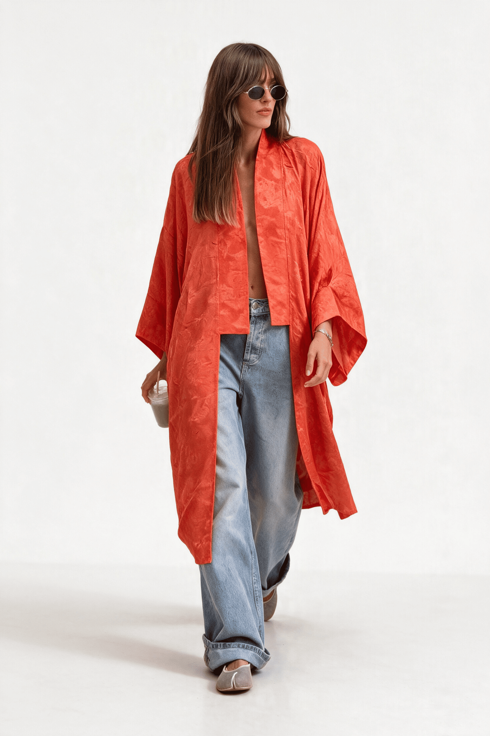 Oranger Jacquard-Kimono-Cardigan