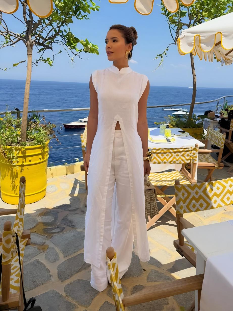 Minimal Off White Pants Set