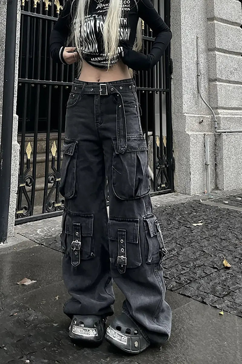 Dames wijde jeansbroek