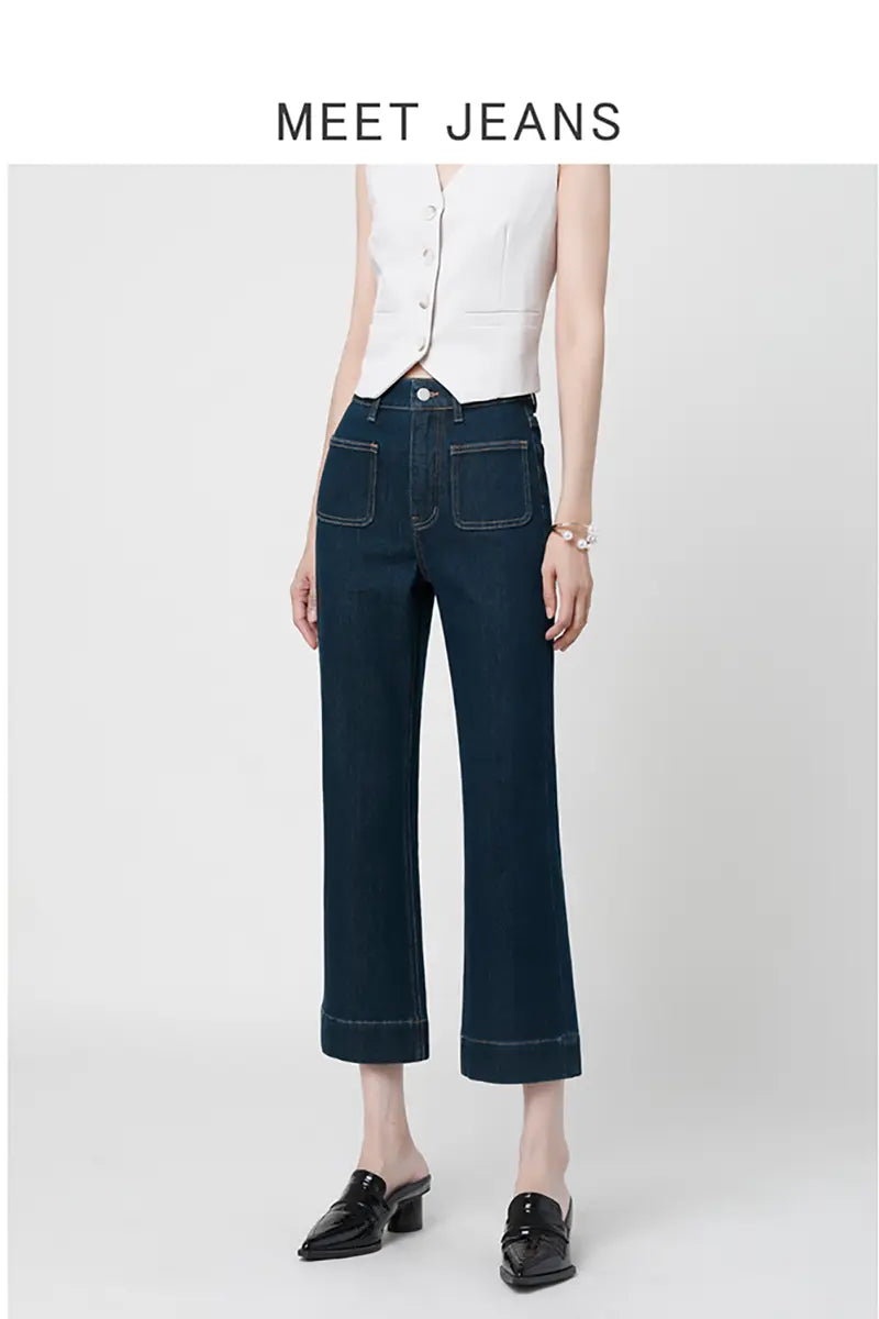 Petite Flare Jeans met Hoge Taille