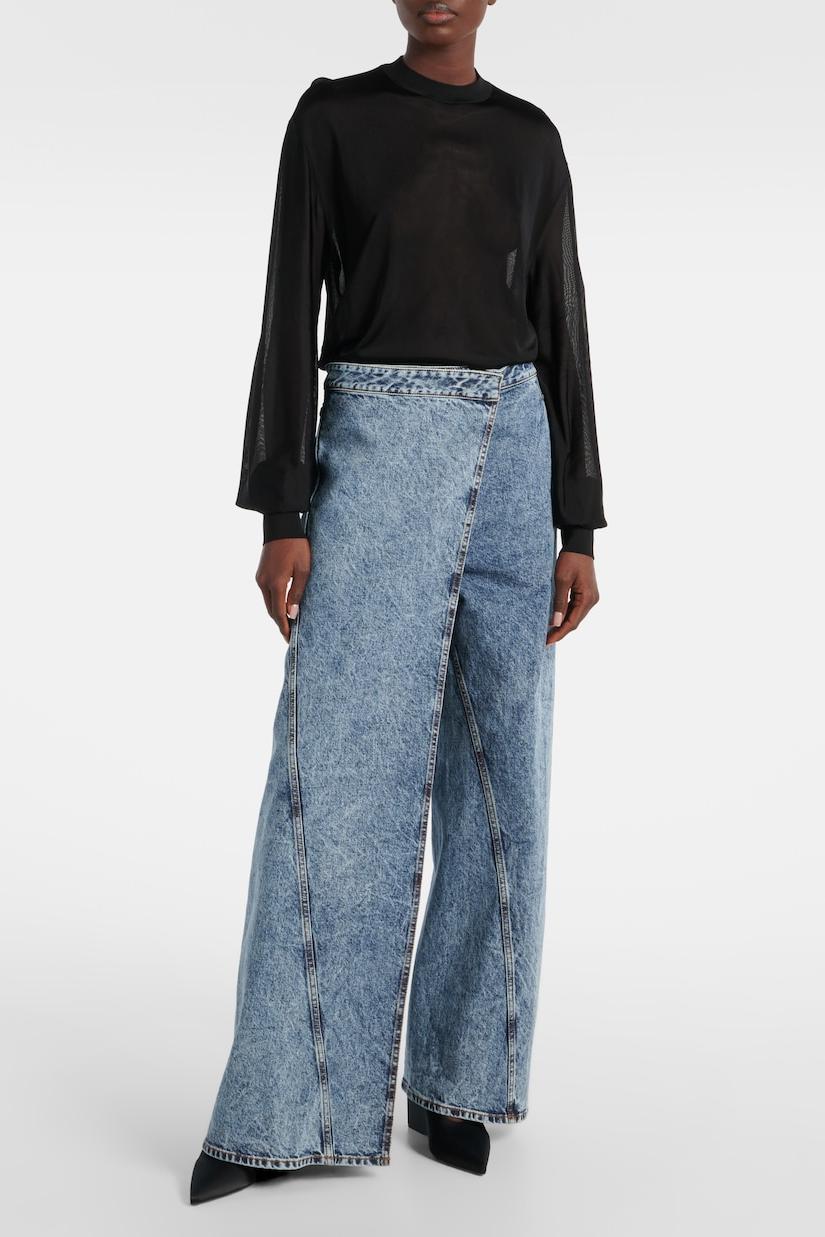 Wide-Leg Wrap Jeans