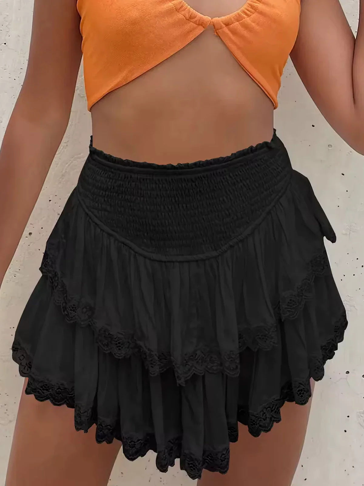Oversized gebreide batwing trui & gerimpelde minirok set
