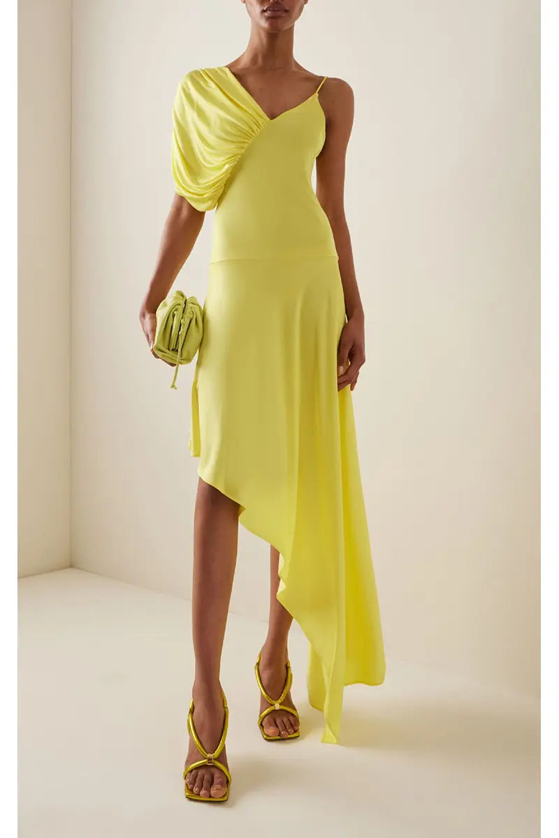 Elegante badpak met pofmouwen in effen kleur