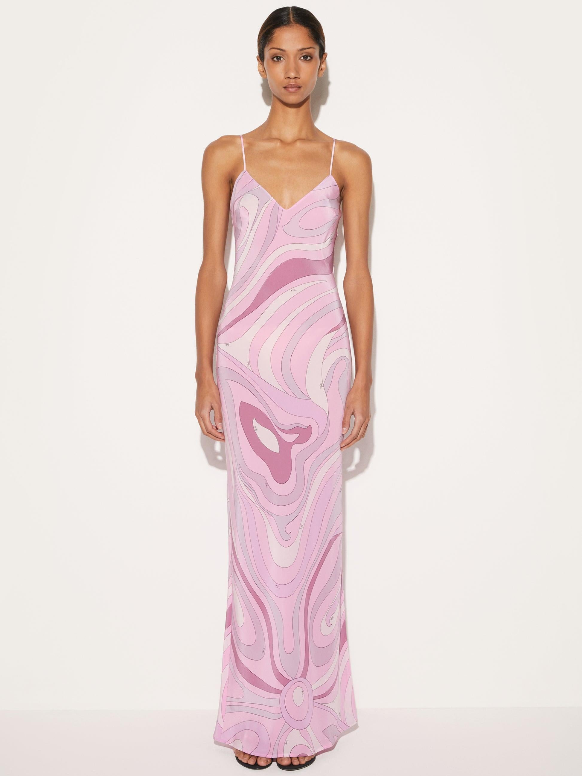 Marmo Printed Satin Maxi Dress