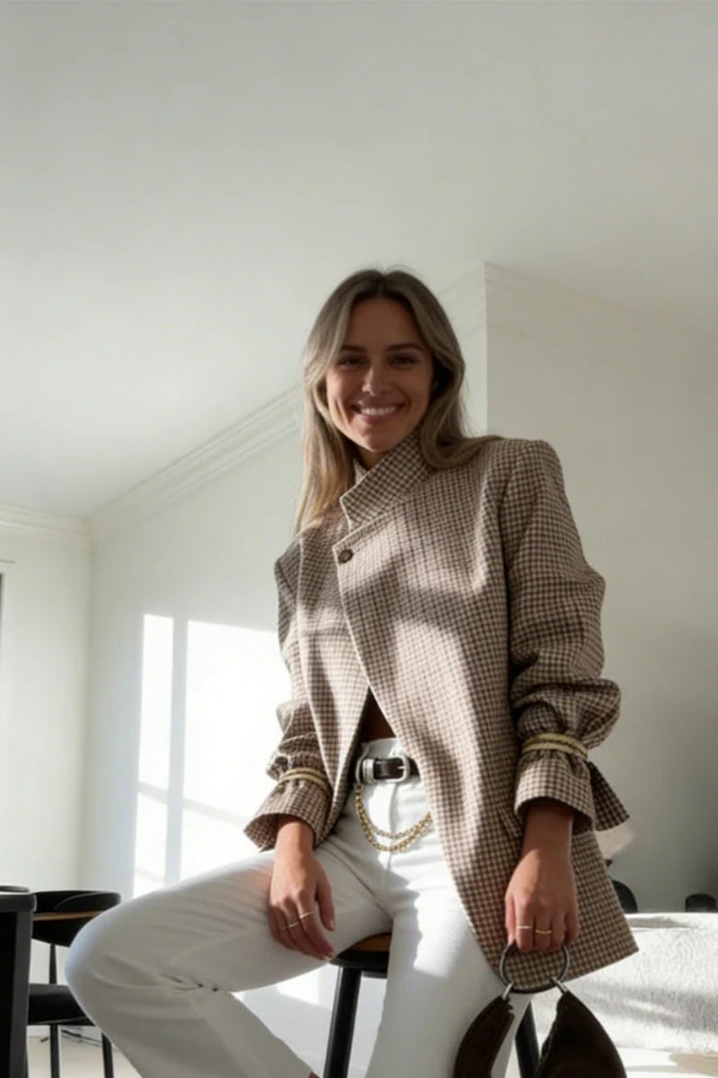 Vintage Plaid Structured Blazer