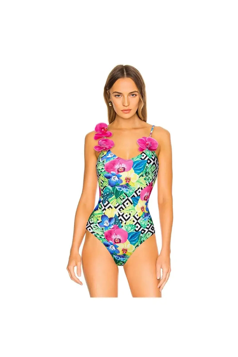 Orchidee Band Print Spaghetti Badpak Set