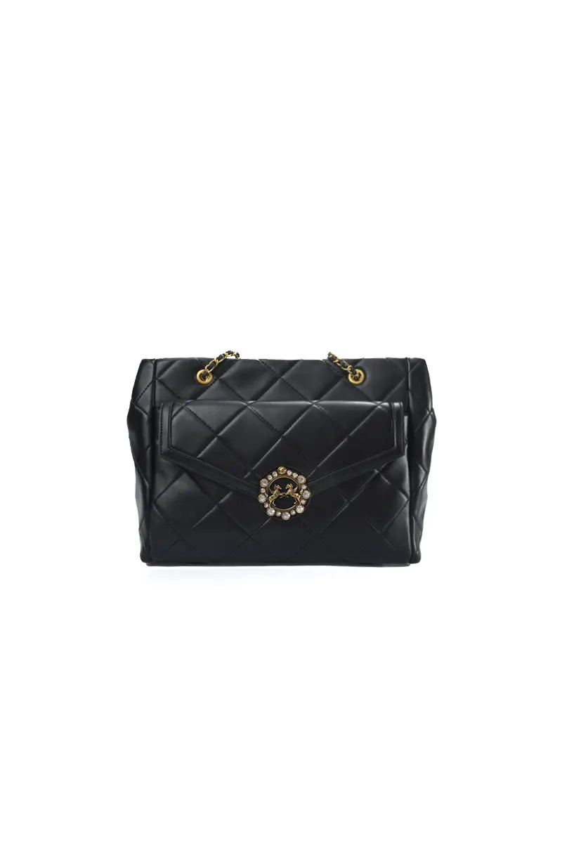 Quilted Chain Crossbody Bag in Chanel-Inspired Style