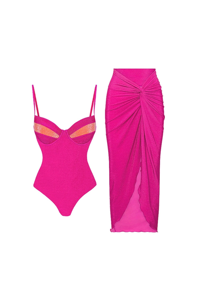 Neon sexy badedrakt i ett stykke
