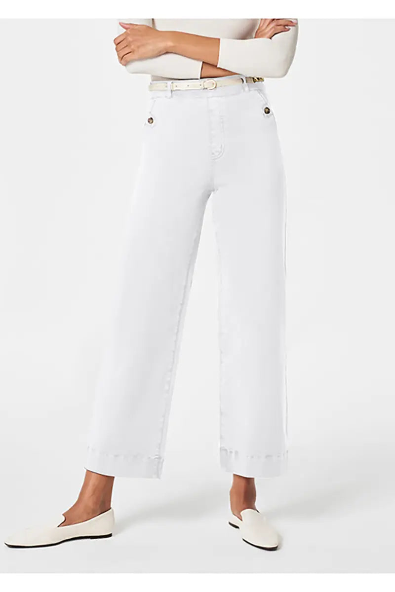 Rekbare wijde pijpen denim