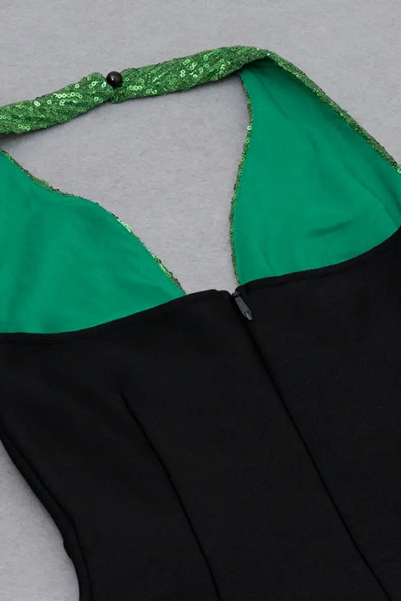 Sexy holle rugloze halter bandage jurk