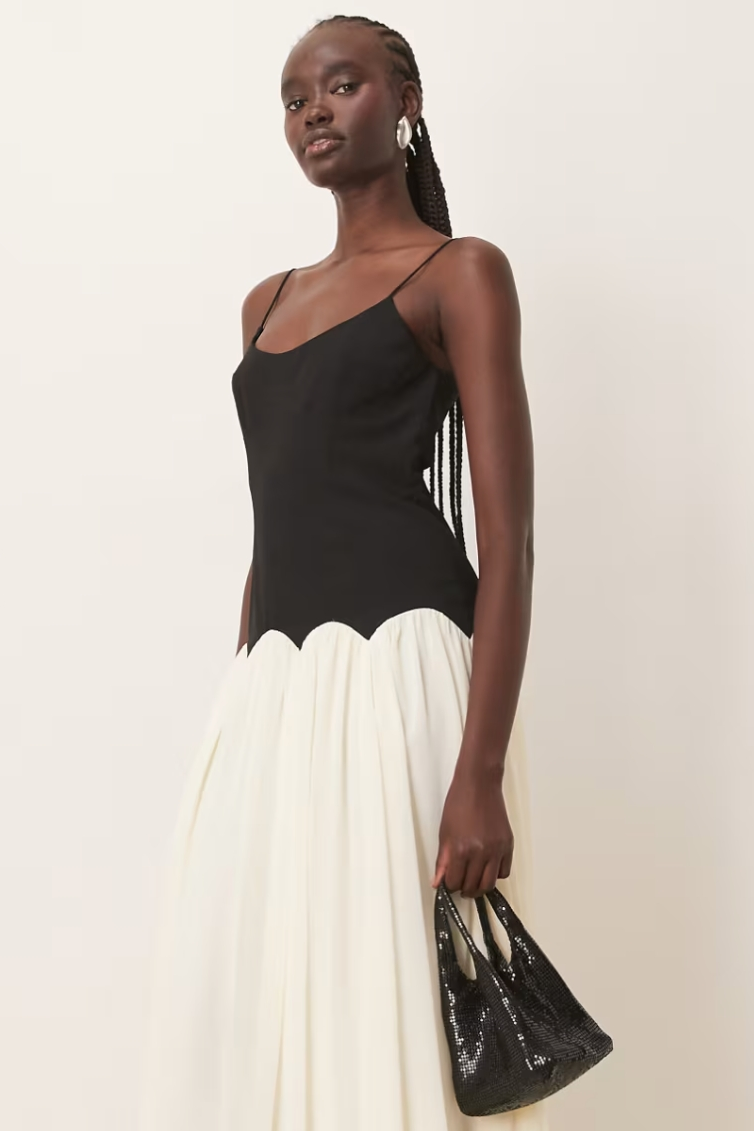 Anna Color Contrast Maxi Dress