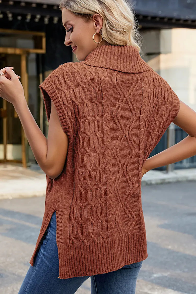 Casual High-Neck Knitted Vest