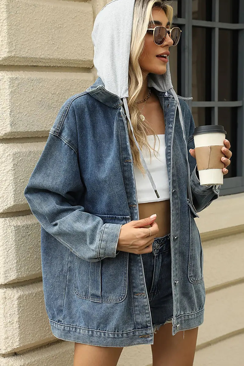 Hooded Casual Denim Jacket