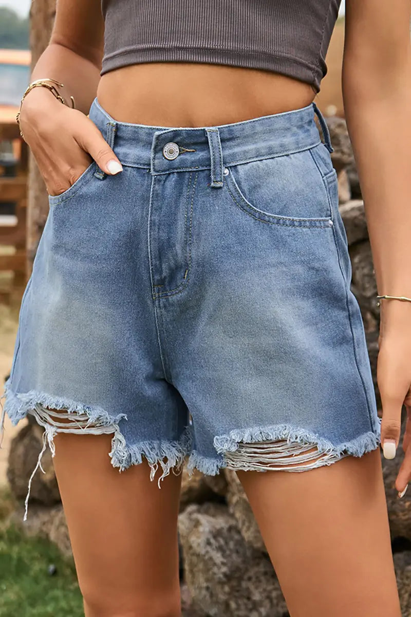 Slim-Fit Veelzijdige Denim Shorts