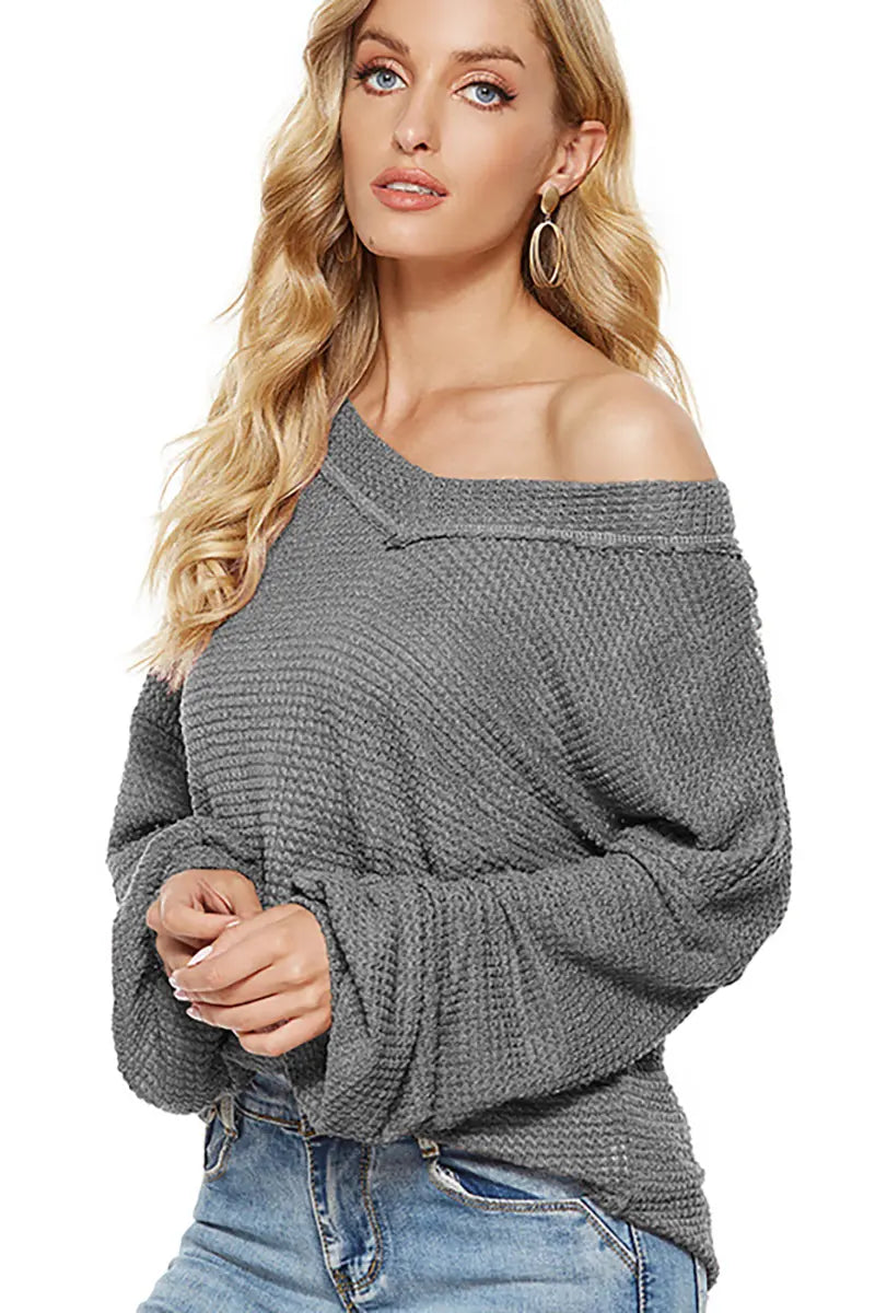 Trendy oversized V-hals trui