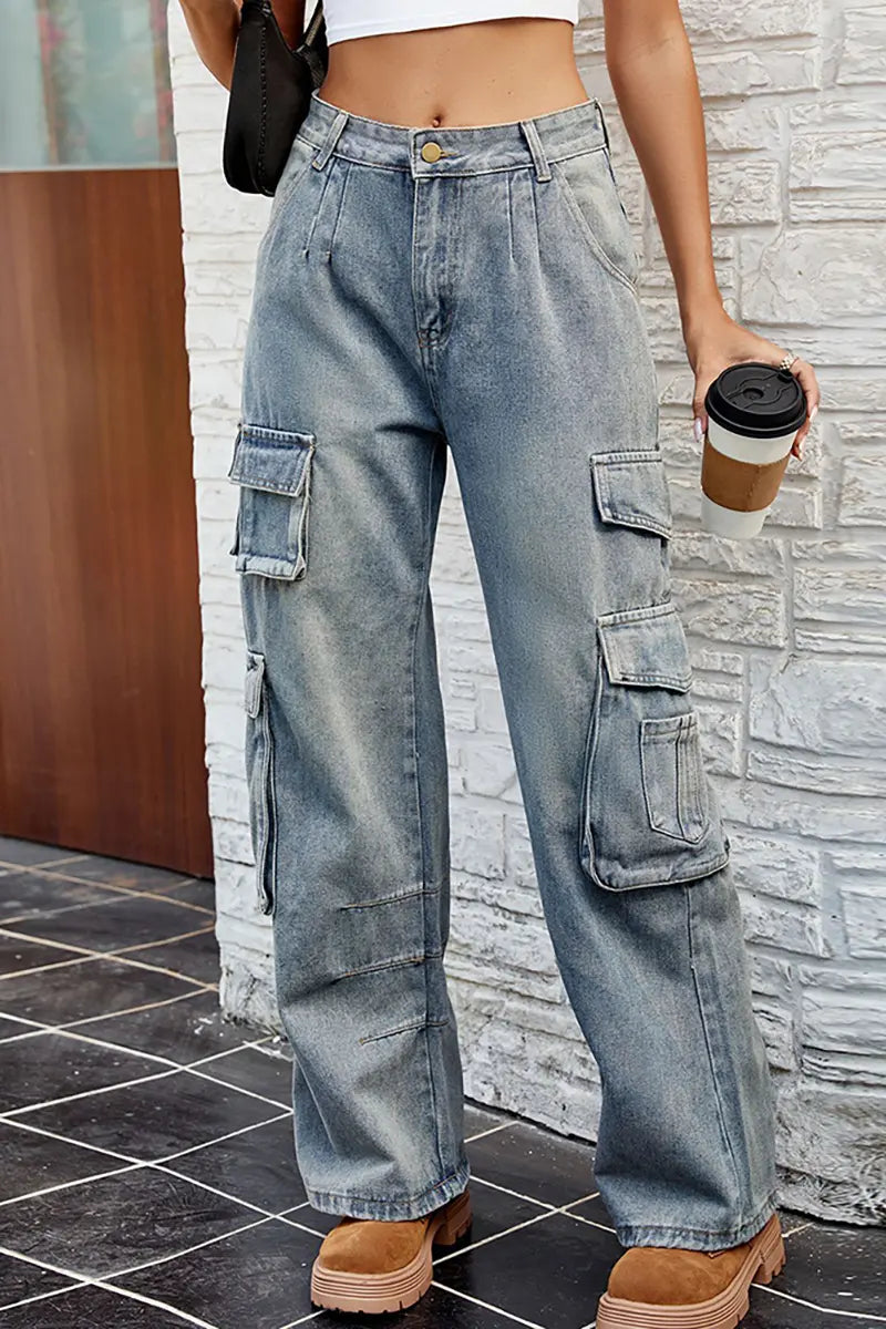 Relaxed Elastic Washed Trousers