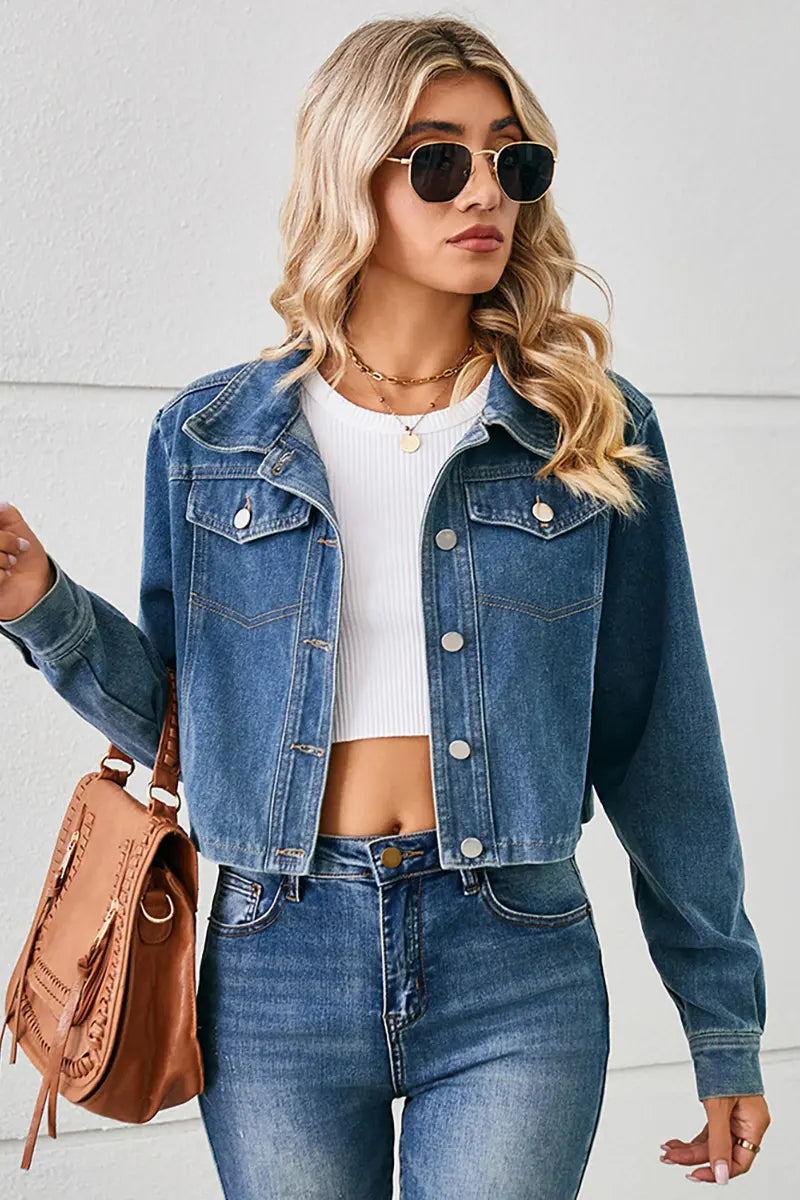 American Style Cropped Denim Jacket