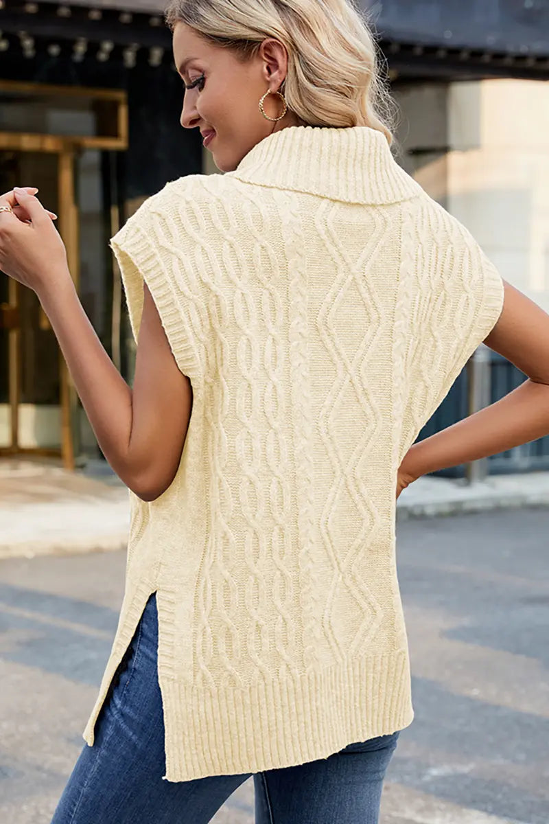 Casual High-Neck Knitted Vest