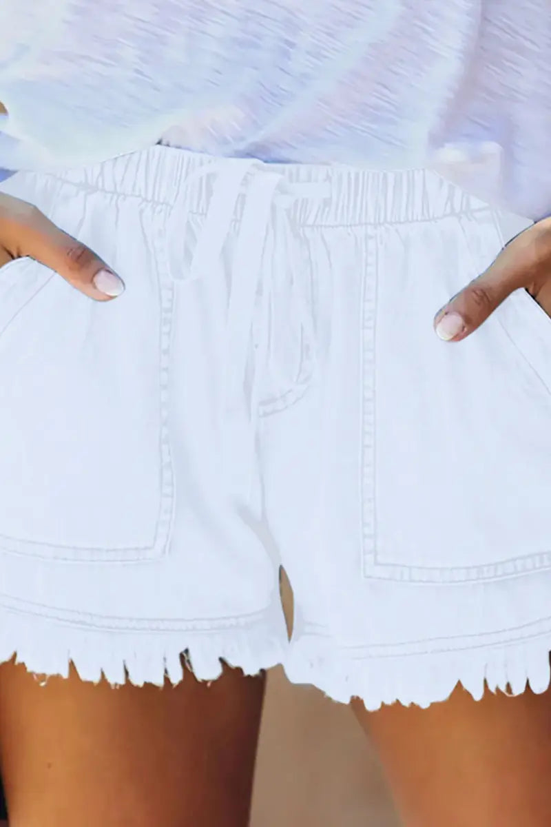 Elastic Waist Slim Fit Denim Hot Shorts